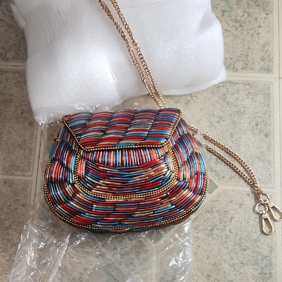 Ramla Multicolor Woven Chain Bag - Picture 1 of 3